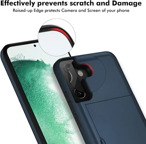 Vista 7 de Jiunai Funda para Samsung Galaxy S22 Plus Funda tipo cartera para tarjetas de crédito, soporte para efectivo, bolsillo deslizante de doble capa