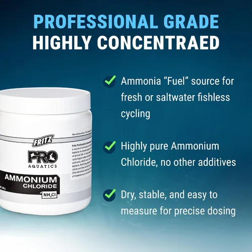 Vista 3 de Fritz Pro Aquatics Cloruro de Amonio - Fuente de amoníaco para ciclismo sin peces (17.64 oz)