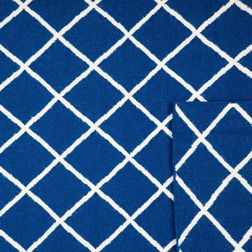 Vista 5 de SAFAVIEH Dhurries Collection DHU565A - Alfombra decorativa de lana de alta calidad, hecha a mano, 2 pies 6 pulgadas x 4 pies, color azul oscuro