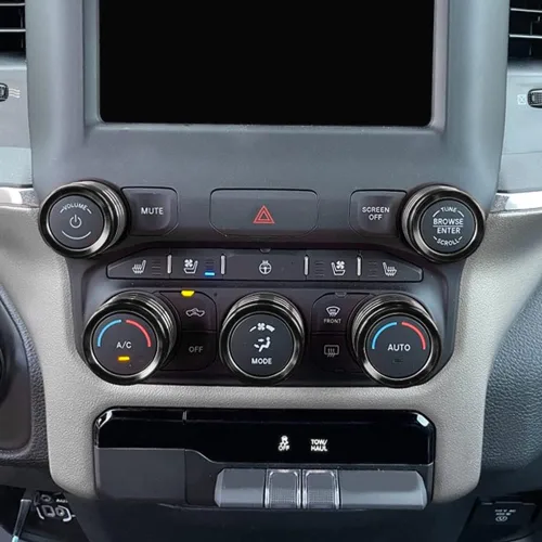Vista 4 de Cubierta de perilla de radio de CA compatible con Dodge Ram 2019 2020 2021 aire acondicionado control de clima automático, interruptor