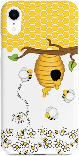 Vista 10 de Inspired Cases - Funda con textura 3D para iPhone Xs Max - Funda protectora de goma para iPhone Xs Max de Apple - Honey Bee
