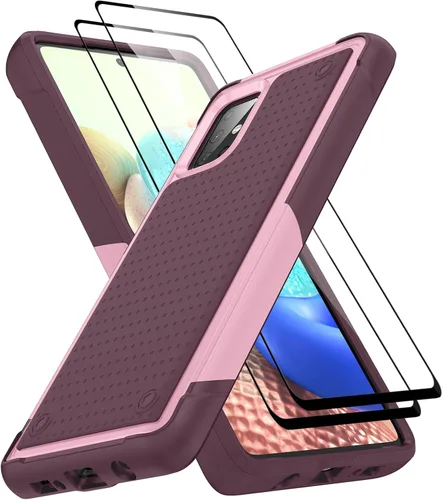 Vista 356 de Jeylly Compatible con Samsung Galaxy A22 5G Funda, Funda Samsung A22 5G con 2pcs protectores de pantalla de vidrio templado