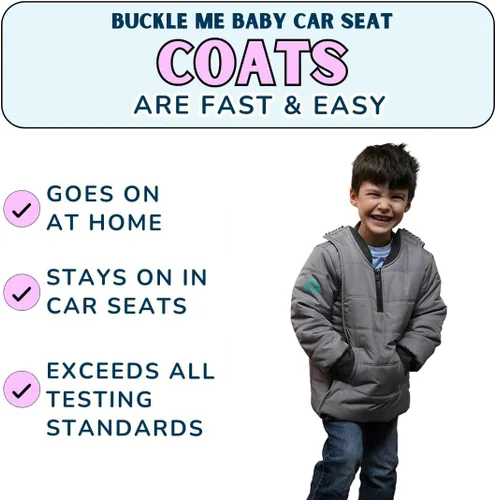 Vista 2 de Buckle Me Baby Coats Chaqueta de invierno de asiento de coche más seguro de cierre rápido para niño o niña, como se ve en Shark Tank