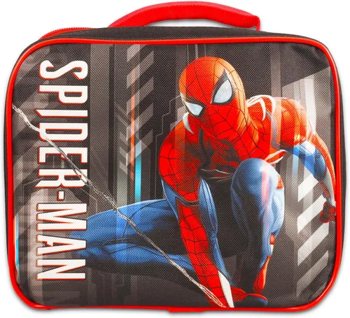 Vista 2 de Juego de lonchera Spiderman ~ Bolsa de almuerzo Spidey, calcomanías, más Paquete de suministros escolares de Spiderverse