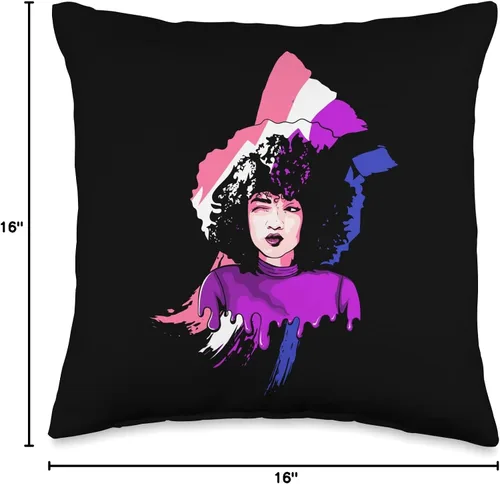 Vista 4 de African American Genderfluid Pride LGBTQ Gifts Afro Girl Genderfluid Flag History Melanin Black Pride - Almohada de 16 x 16 pulgadas, multicolor