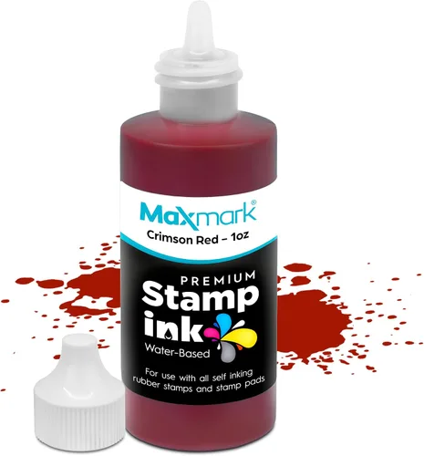 Vista 46 de MaxMark Premium - Tinta de recarga con punta de control en botella para sellos autoentintados, color negro - 1 onza