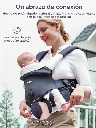 Vista 6 de bonoch EaseFit - Portabebés para recién nacidos a niños pequeños, perilla de ajuste para desarrollo saludable de la cadera del bebé, correa