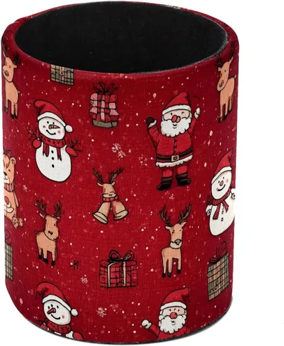 Vista 9 de Taza de PVC para escritorio, bastones de caramelo de Papá Noel rojo para organizador de bolígrafos de escritorio, soporte para brochas de maquillaje