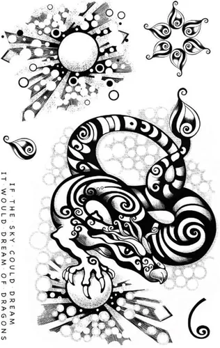 Vista 2 de Creative Expressions - Juego de sellos transparentes de 6 x 8 pulgadas por Katkin Krafts-Dark Smoke