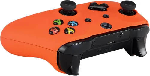 Vista 7 de eXtremeRate Soft Touch Top Shell Front Housing Faceplate Replacement Parts with Side Rails Panel for Xbox One X S Controller (Orange)
