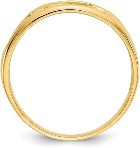 Vista 2 de Anillo de triple banda de delfín de oro amarillo de 14 quilates sólido (0.11 pulgadas), Oro amarillo