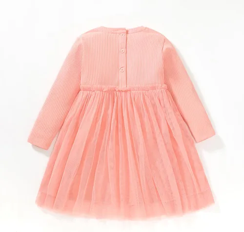 Vista 2 de Nomi&Me Baby Toddler Girl's Cotton Long Sleeve Fashion Tulle Dress