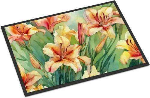 Vista 83 de Caroline's Treasures DAC1621MAT - Felpudo con diseño de camelia en acuarela de 18 x 27 pulgadas, tapete para puerta delantera, para interiores