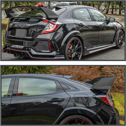 Vista 9 de Spec-D Tuning Alerón trasero de ABS estilo T-R negro mate compatible con modelos Honda Civic Sedan 2016-2021