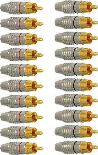 Vista 5 de CESS RCA Plug Solder Gold Audio Video Adaptador Cable Conector (20 unidades)