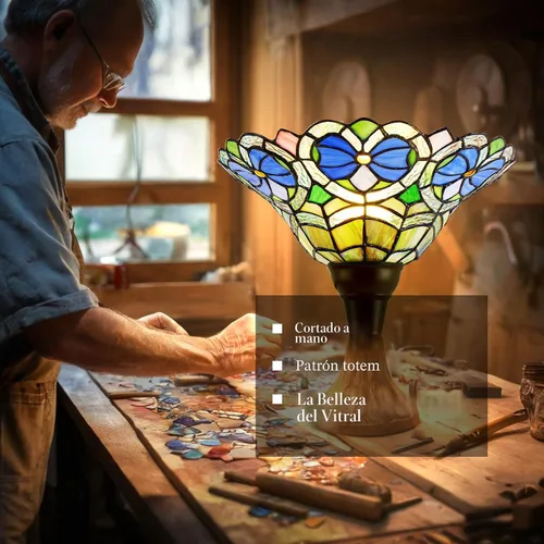 Vista 3 de Luvkczc Lámpara de pie Tiffany Torchiere - Lámpara de pie de vidrio manchado victoriano de 70" estilo Tiffany antiguo para decoración de hogar
