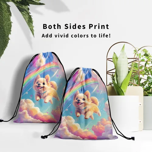 Vista 238 de Bolsa de agarre de gimnasia de piel de animal, bolsa de gimnasia con cordón ajustable, bolsa de cuerda para fauna silvestre, Mariposas Galaxy