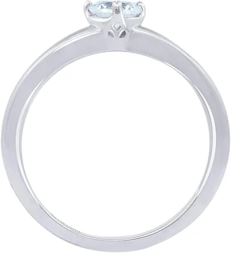 Vista 2 de Tienda Collection Sterling Silver Fancy Shape Solitaire Ring made with Infinite Elements Zirconia