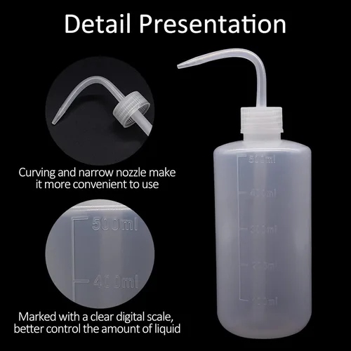 Vista 3 de Autdor Botella exprimible de 16.9 fl oz, 2 botellas de tatuaje de 16 onzas, botellas de plástico de seguridad para tatuajes de laboratorio