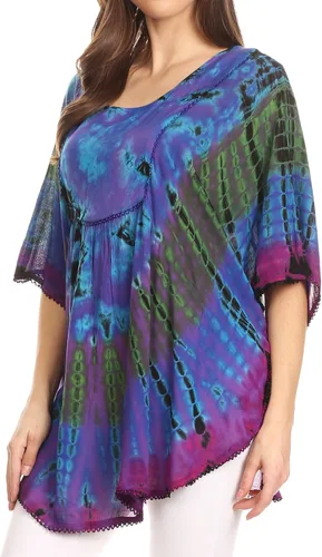 Vista 3 de Sakkas Sunia Tie Dye - Blusa de manga caftán