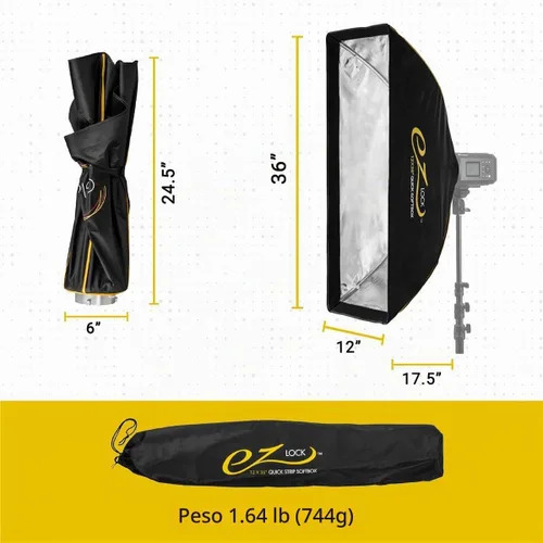 Vista 9 de Glow EZ Lock - Caja de luz rectangular de 12 x 36 pulgadas con difusores externos e internos, disco deflector, rejilla Eggcrate, adaptador de caja