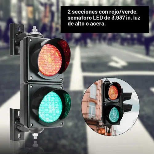 Vista 5 de BBMI Luz de tráfico de 3.937 in (4 pulgadas), DC9-36V señal de parada y marcha rojo/verde, carcasa de PC, impermeable, IP65, luz de advertencia