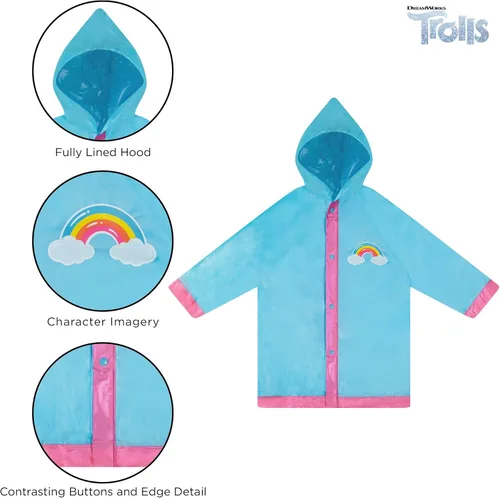 Vista 5 de DreamWorks Conjunto de chubasquero y poncho para niñas de 4 a 7 años