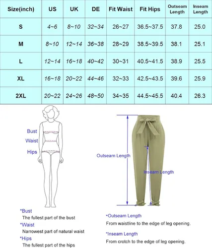 Vista 6 de GRACE KARIN - Pantalón tipo lápiz para mujer, diseño informal de tiro alto, con lazo al frente y bolsillos, para trabajo.