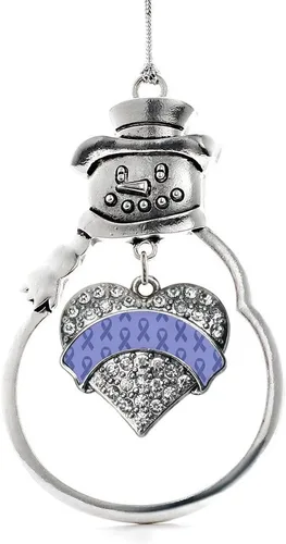 Vista 117 de Inspired Silver - Big Sis - Adorno de Navidad plateado - Adorno de árbol de Navidad con dije de corazón con circonita cúbica - Decoración colgante