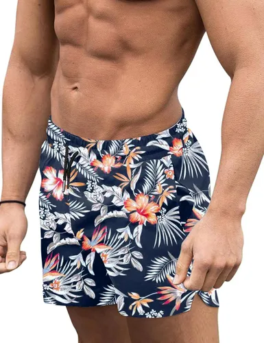 Vista 26 de COOFANDY Men's Swim Trunks Quick Dry Board Shorts Swimwear Bathing Suit Un negro