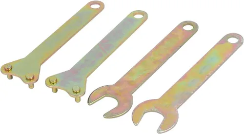 Vista 2 de uxcell Amoladora angular Llave inglesa tuerca de bloqueo herramienta de mano tono bronce 4.409 in Longitud 4 en 1 Set