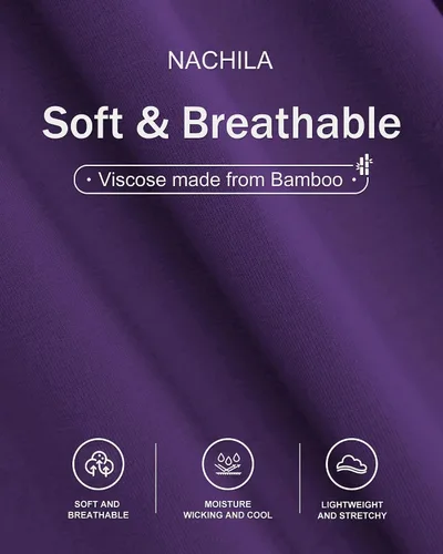 Vista 5 de NACHILA Camisones para mujer, viscosa hecha de bambú, cuello en V, manga corta, ropa de dormir fresca S-2X