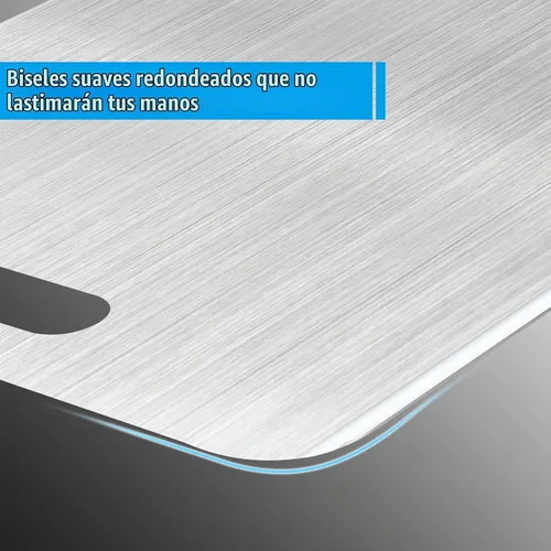 Vista 4 de Juego de 3 tablas de cortar de acero inoxidable, tablas de cortar de cocina de metal 304, no tóxicas con bordes sin rebabas, aptas