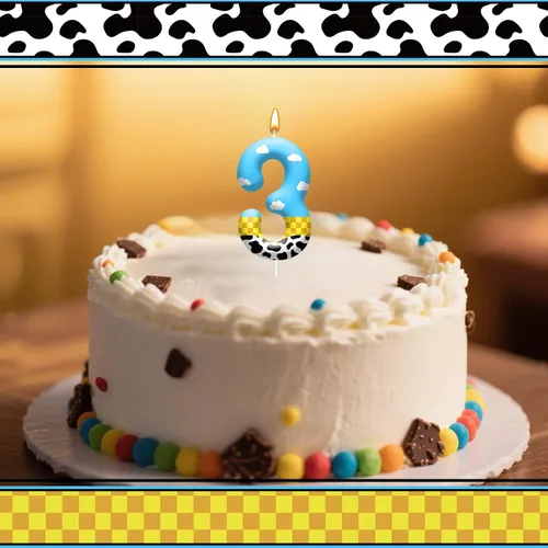 Vista 4 de Velas de Cumpleaños con Tema de Juguetes e Historia de Juguetes para Niños - Decoraciones Temáticas de Pastel, Suministros de Fiesta