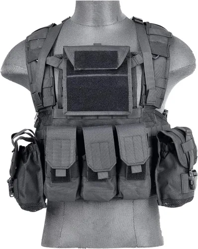 Vista 3 de Lancer Tactical Airsoft - Chaleco de paintball M4 M16 Molle modular con hebillas de liberación rápida (pequeño a extragrande)