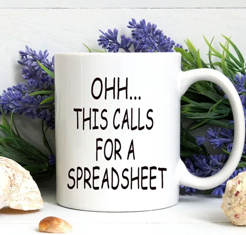 Vista 4 de WENSSY Accountant Gifts - Taza de hoja de cálculo, Oh This Calls For a Spreadsheet taza, regalo divertido para jefe de contabilidad CPA hombres