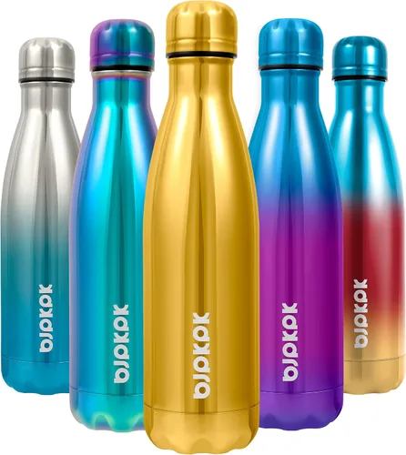 Vista 73 de [Usado] BJPKPK Botella de agua pequeña aislada de 12 onzas, frasco a prueba de A-azul