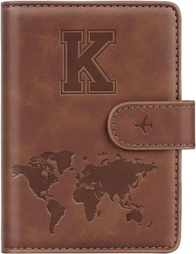 Vista 23 de Funda para Pasaporte Personalizada con Letra de la A a la Z, Billetera de Viaje con Bloqueo RFID, Funda para Pasaporte, Estuche para Pasaporte