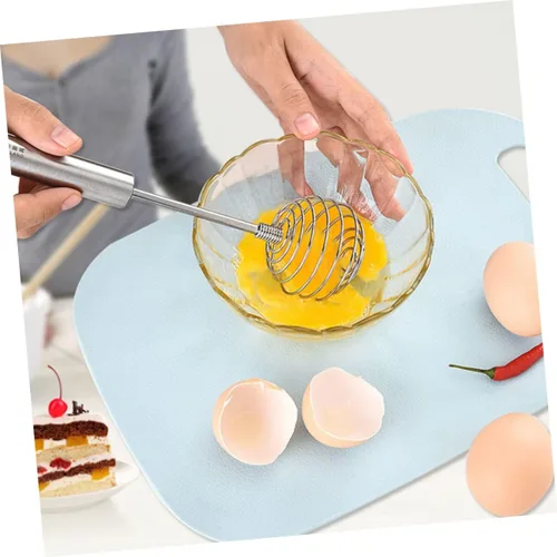 Vista 2 de SHOWERORO Mezclador de huevos de mano de acero inoxidable, agitador de cocina para hornear, gancho de almacenamiento, fácil de limpiar y diseño