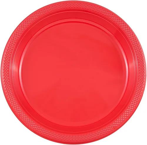 Vista 6 de Platos para fiesta de plástico redondos y cuadrados colorido de 7, 8, y 9 pulgadas, 10/20 platos por paquete, Negro