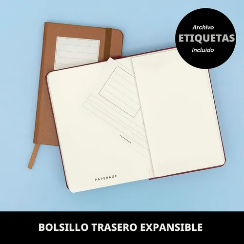 Vista 5 de Juego de 2 cuadernos blocs de notas de bolsillo pequeño, pauta universitaria, 3.7 x 5.6 pulgadas, minidiario de tapa dura, papel grueso de 3.5 Negro