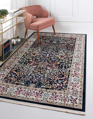 Vista 22 de Unique Loom Colección Narenj - Alfombra de área - Bristol (2' 2" x 3' 1" ovalada, azul/beige)