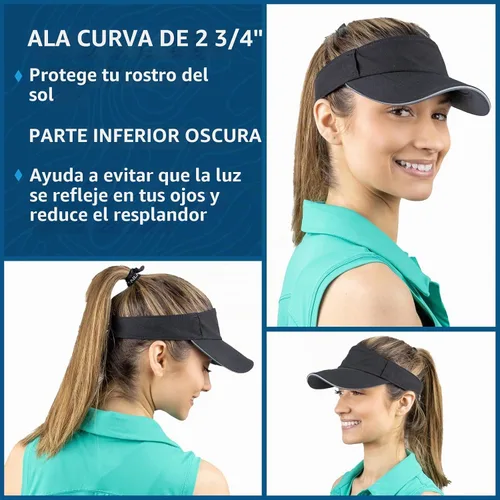 Vista 4 de TrailHeads Sombrero con visera solar de rendimiento para mujer, para correr Negro