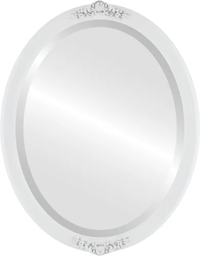 Vista 26 de Espejo de pared biselado ovalado para decoración del hogar, estilo Athena, negro plateado, dimensiones exteriores de 14 x 18 pulgadas