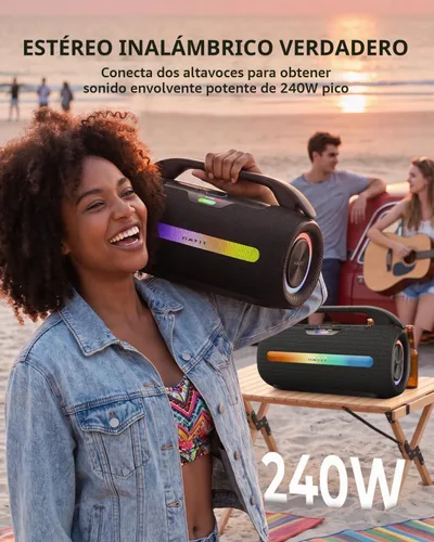 Vista 3 de havit - Altavoz Bluetooth para exteriores, 120 W máximo, altavoces fuertes