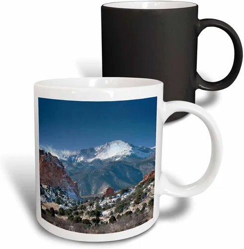 Vista 13 de 3dRose mug_38673_4 "Colorado Mountains Pikes Peak" - Taza negra de dos tonos, 11 onzas, multicolor Blanco