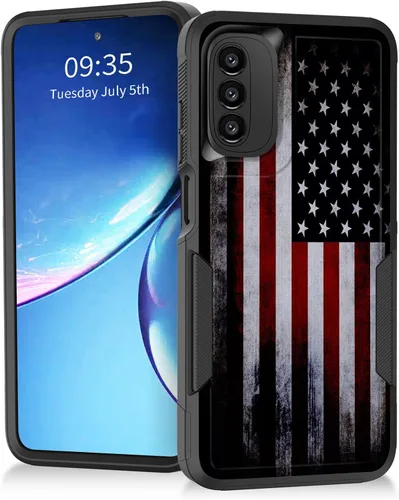 Vista 14 de Para Moto G Power 2022 – Funda protectora resistente de doble capa de policarbonato duro híbrido de goma suave a prueba de golpes – Ciervo
