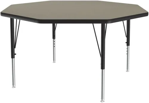 Vista 101 de Correll - Mesa rectangular de actividades para el aula de 24 x 36 pulgadas, altura ajustable (19-29 pulgadas), parte superior de nogal colonial