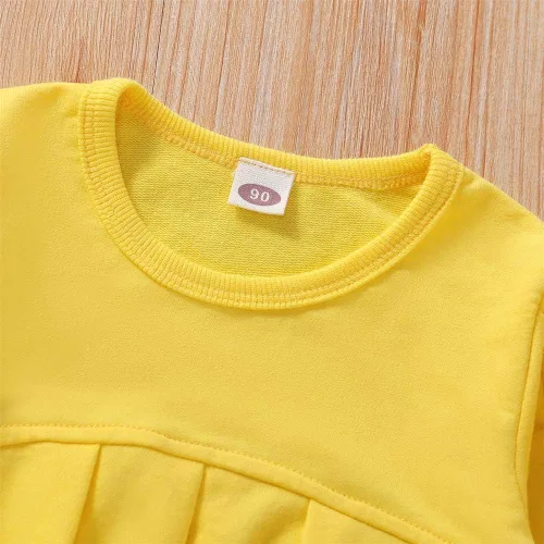 Vista 4 de Ritatte - Conjunto de 2 piezas de ropa de invierno para niñas pequeñas, blusa cálida de manga larga y pantalones de algodón
