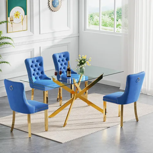 Vista 59 de Juego de mesa de comedor de cristal plateado moderno de 47 pulgadas para 2, juego de mesa de comedor de cocina redonda de 3 piezas con patas